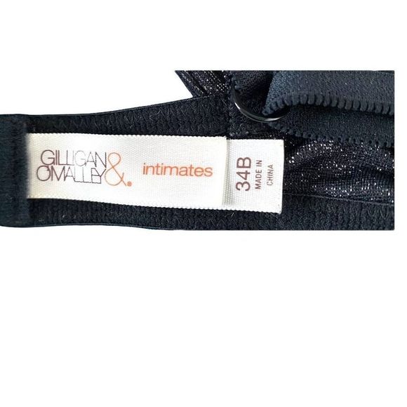 Gillian & O'Malley intimates black mesh bra underwire sz 34B - Picture 3 of 4